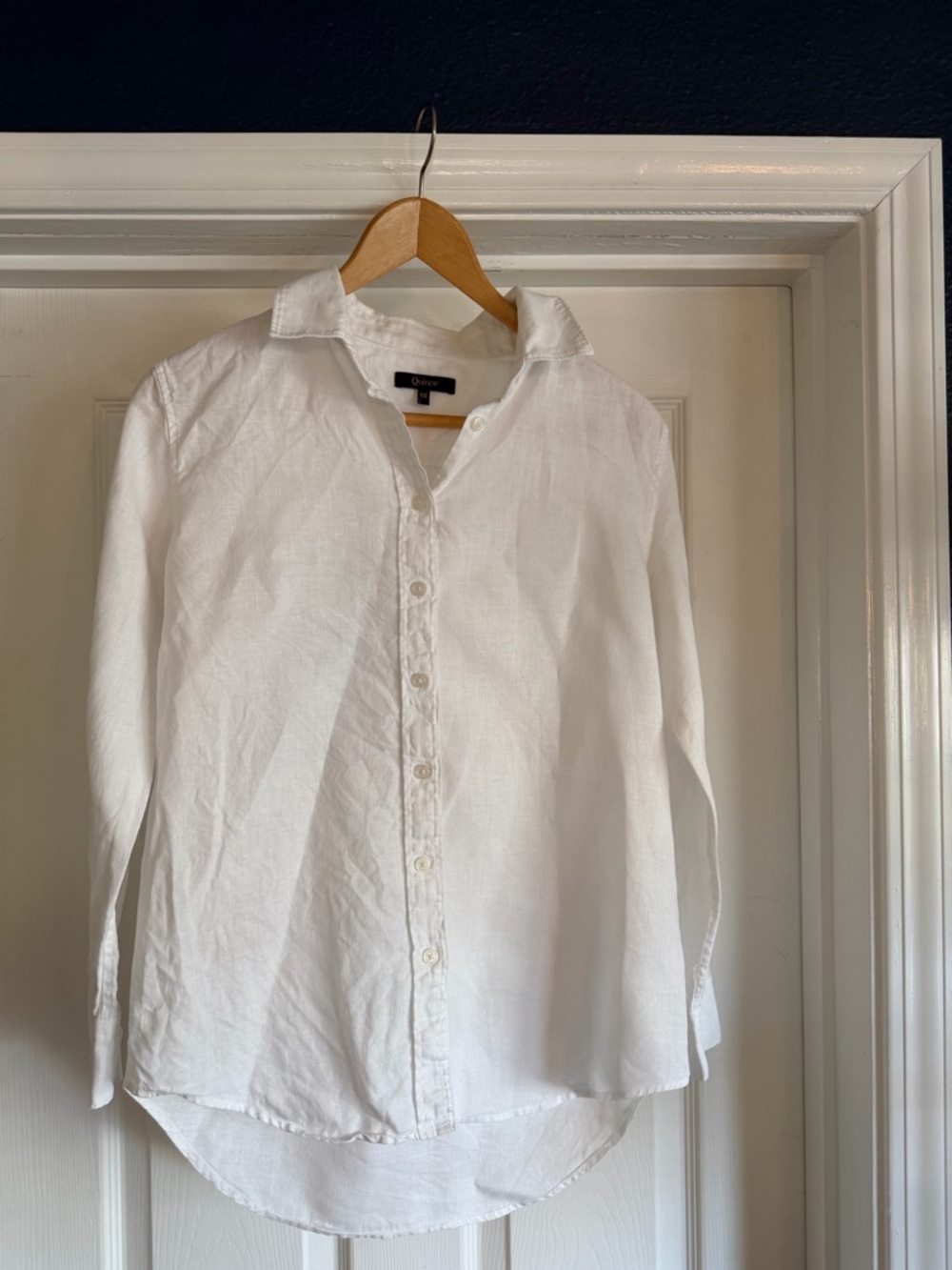 Quince White Button-Up Linen Shirt